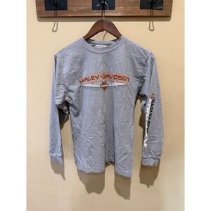 Winning Teees Harley Davidson‎ Long Sleeve Shirt Grey Size Medium 10/12